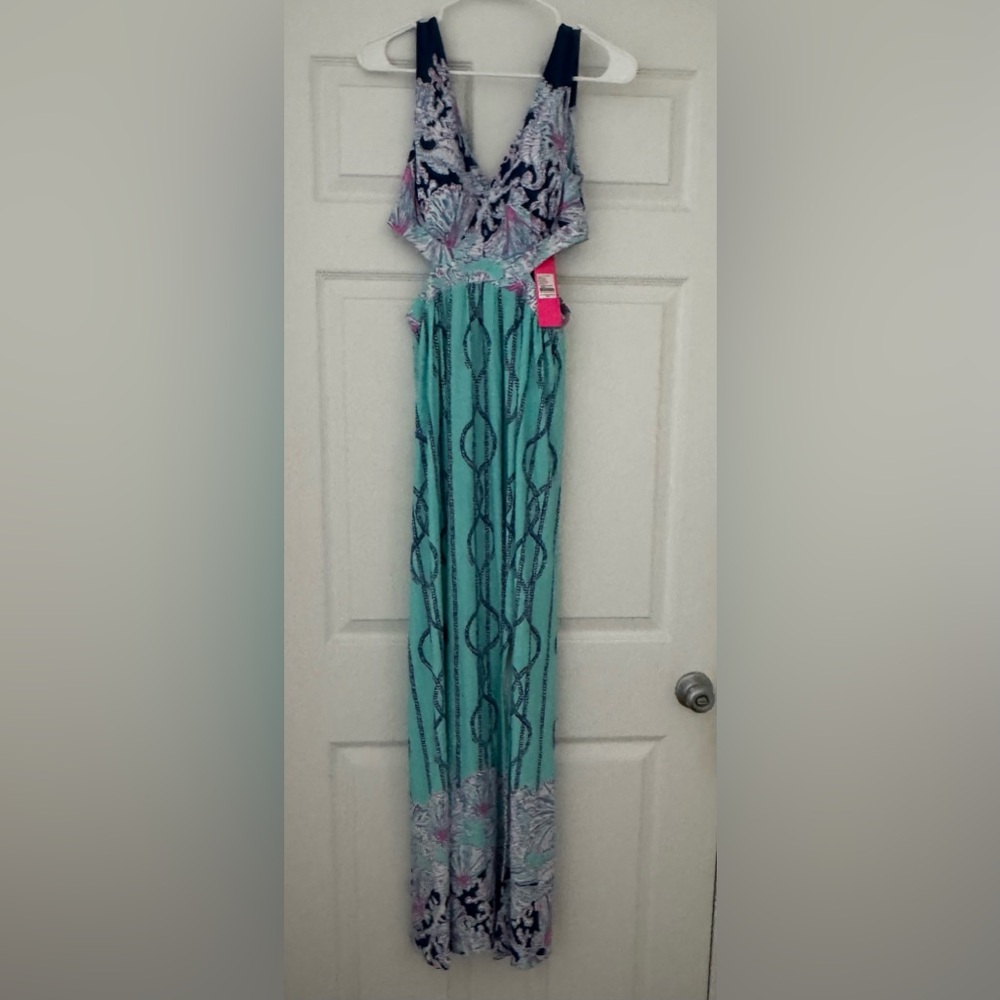 Lilly Pulitzer Light Aqua Floral-Print Dress
